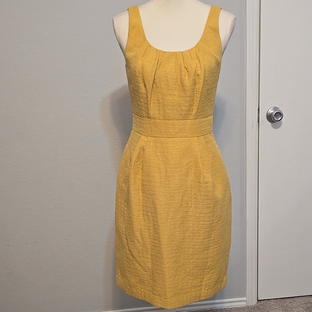 Banana Republic Yellow Sundress Sleeveless Scoop Neck Knee-Length